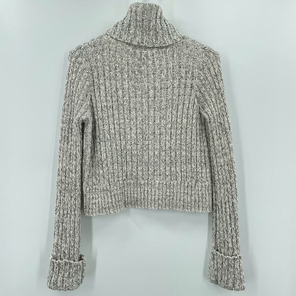 Free People Women's Sweater Marled Twisted Chunky Cable Knit, Sz. S Cropped - Picture 2 of 5